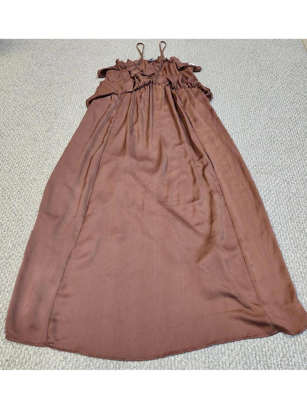 Old Navy Brown Ruffle Spaghetti Strap Dress Size Small NWT